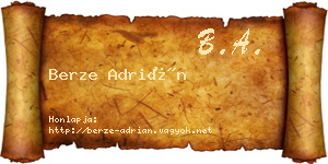 Berze Adrián névjegykártya