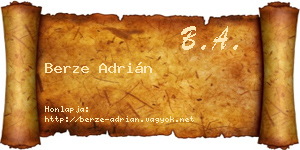 Berze Adrián névjegykártya